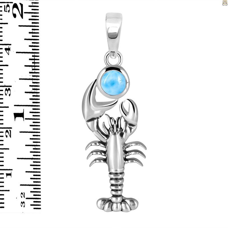 Larimar Lobster Pendant LAR-RUP-45.