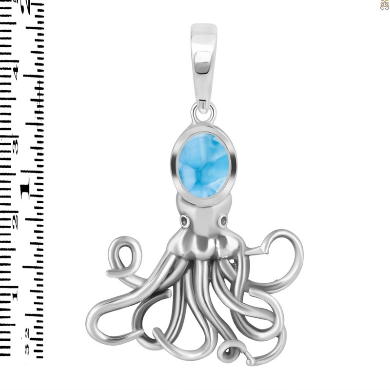 Larimar Octopus Pendant LAR-RUP-46.