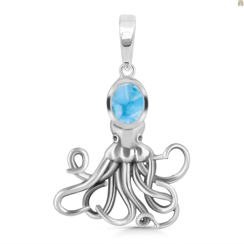 Larimar Octopus Pendant LAR-RUP-46.