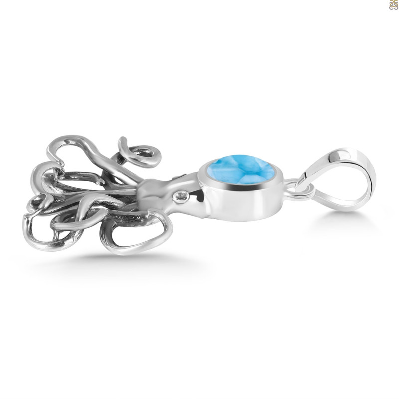 Larimar Octopus Pendant