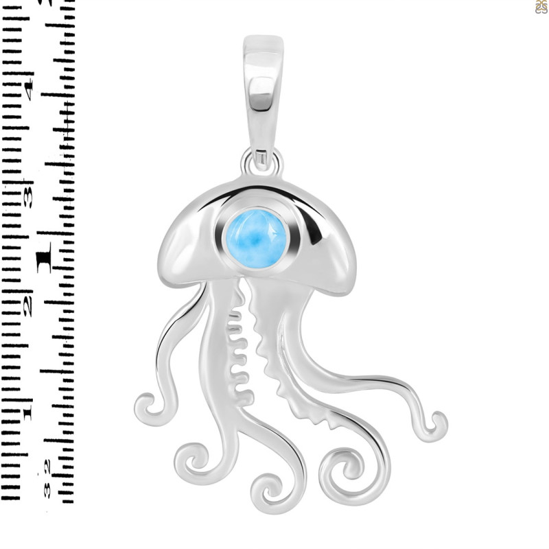 Larimar Jelly Fish Pendant LAR-RUP-47.