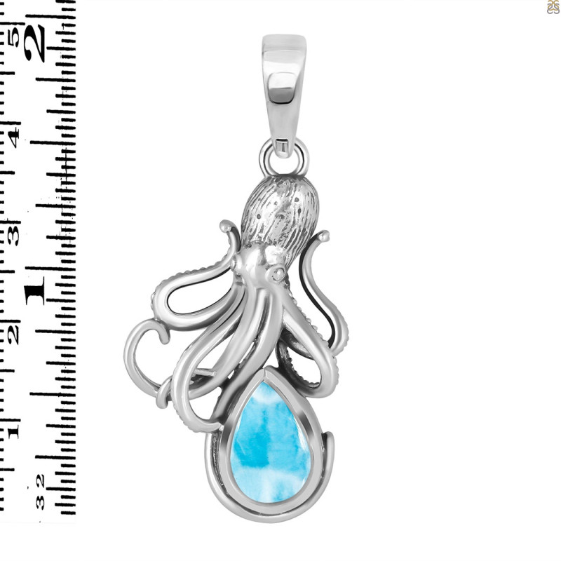 Larimar Octopus Pendant LAR-RUP-48.