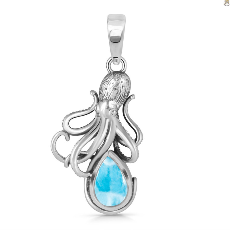 Larimar Octopus Pendant LAR-RUP-48.