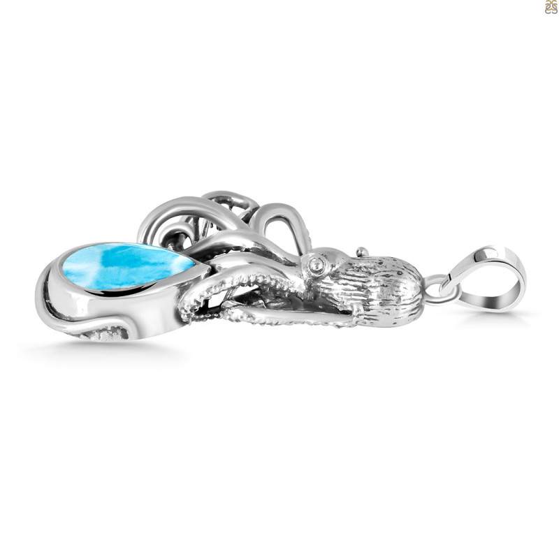Larimar Octopus Pendant