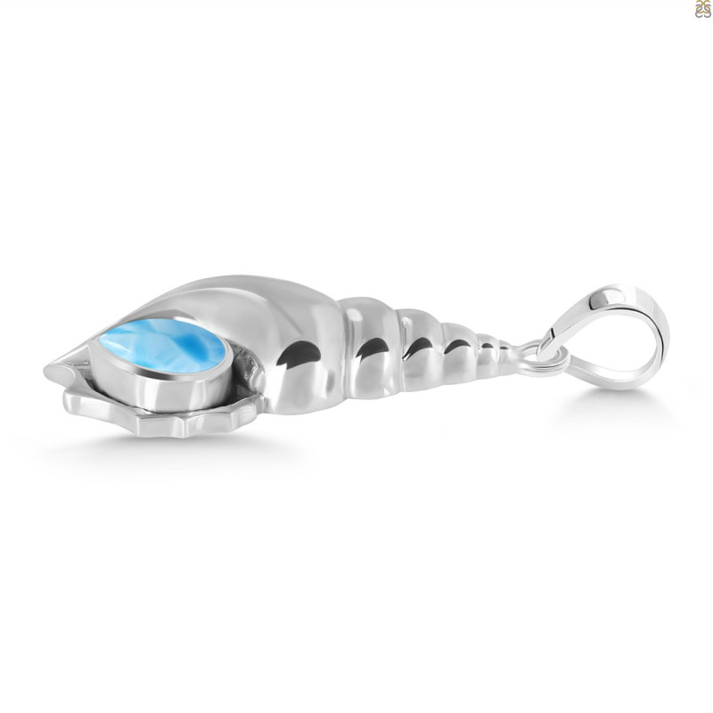 Larimar Shell Pendant