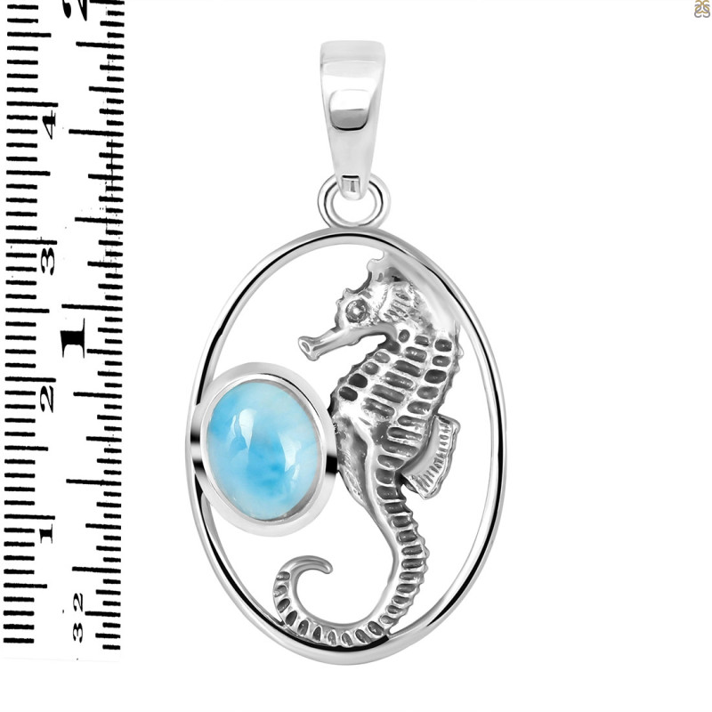 Larimar Sea Horse Pendant LAR-RUP-5.