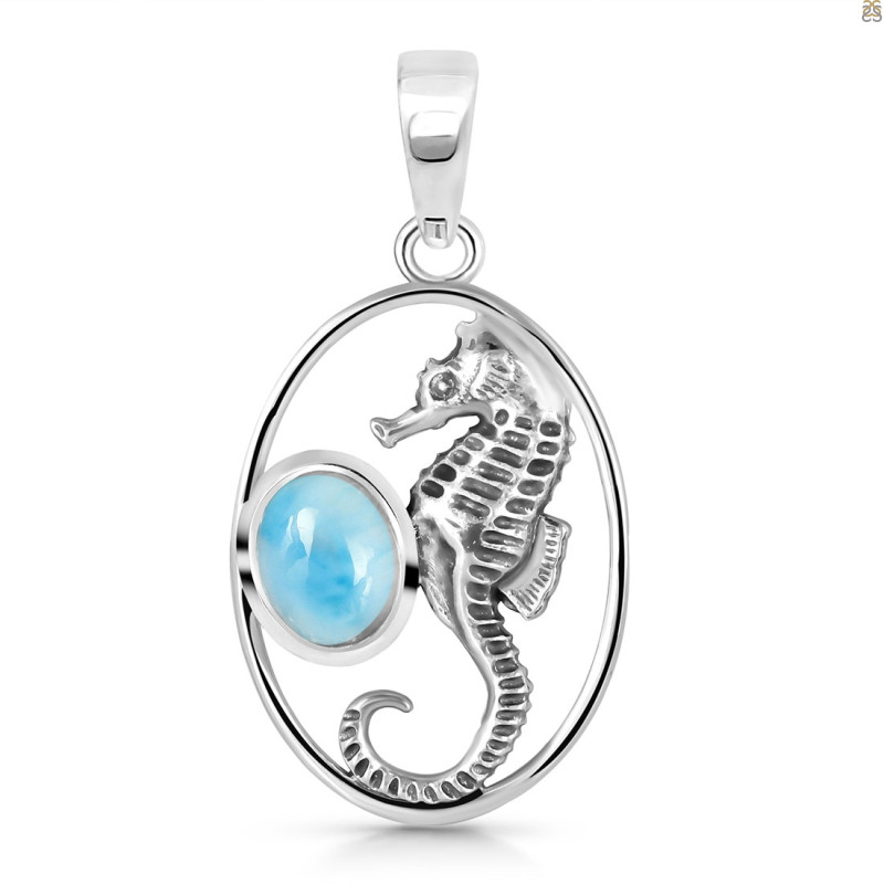 Larimar Sea Horse Pendant LAR-RUP-5.