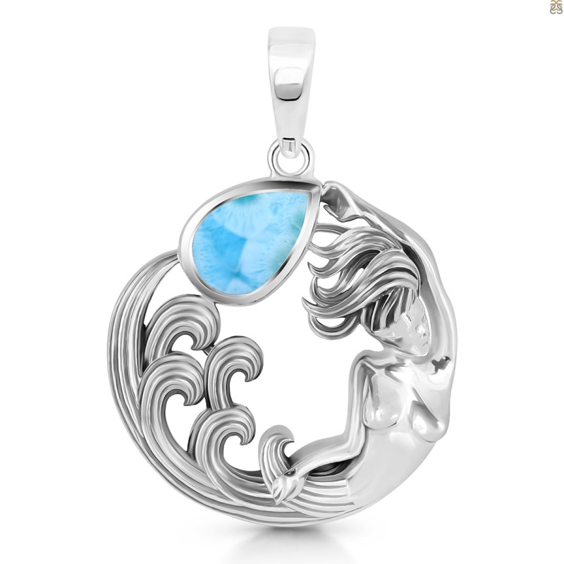 Larimar Mermaid Pendant LAR-RUP-50.
