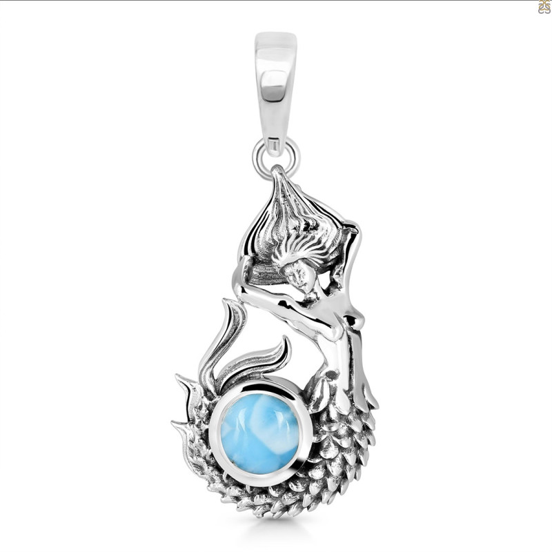 Larimar Mermaid Pendant LAR-RUP-51.