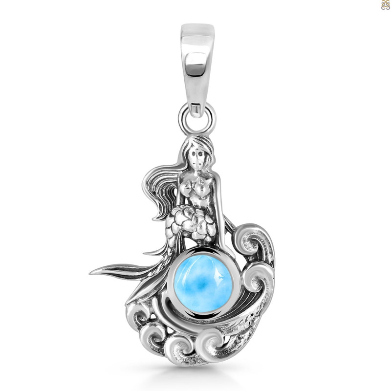 Larimar Mermaid & Waves Pendant LAR-RUP-53.