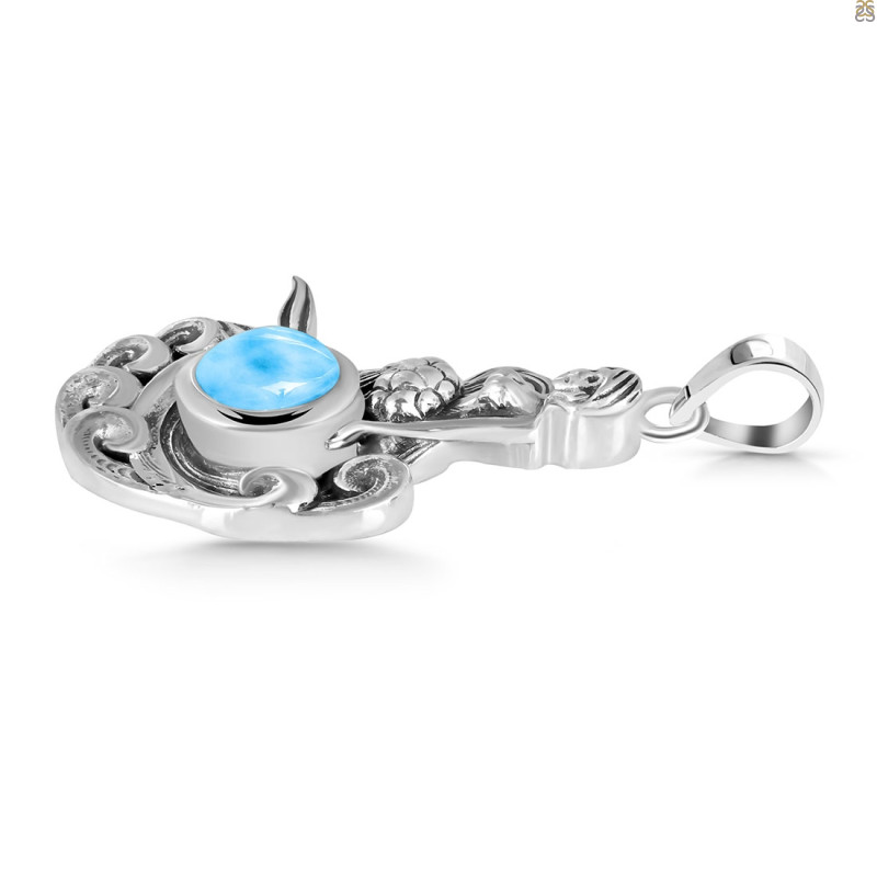 Larimar Mermaid & Waves Pendant