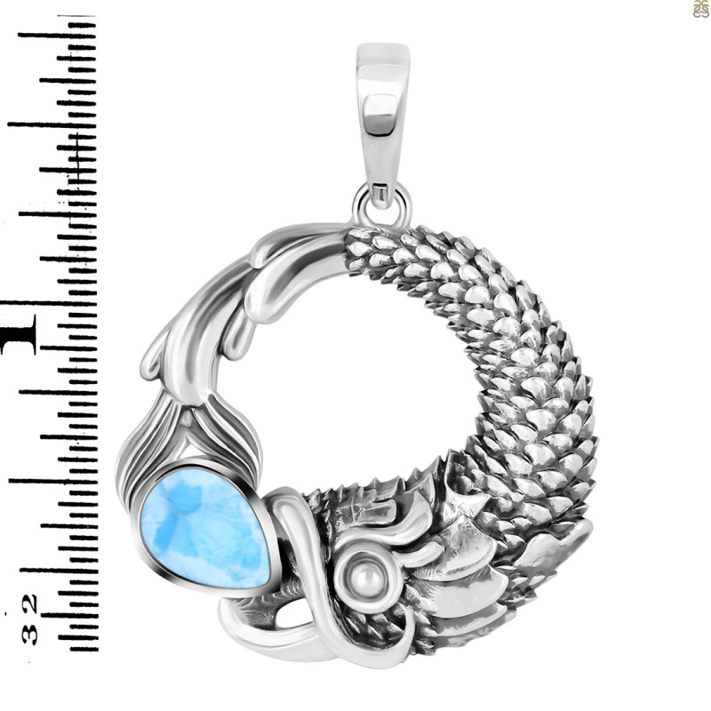 Larimar Fish Pendant LAR-RUP-56.