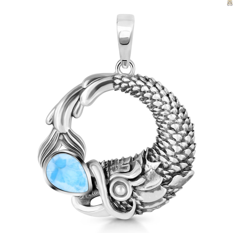 Larimar Fish Pendant LAR-RUP-56.