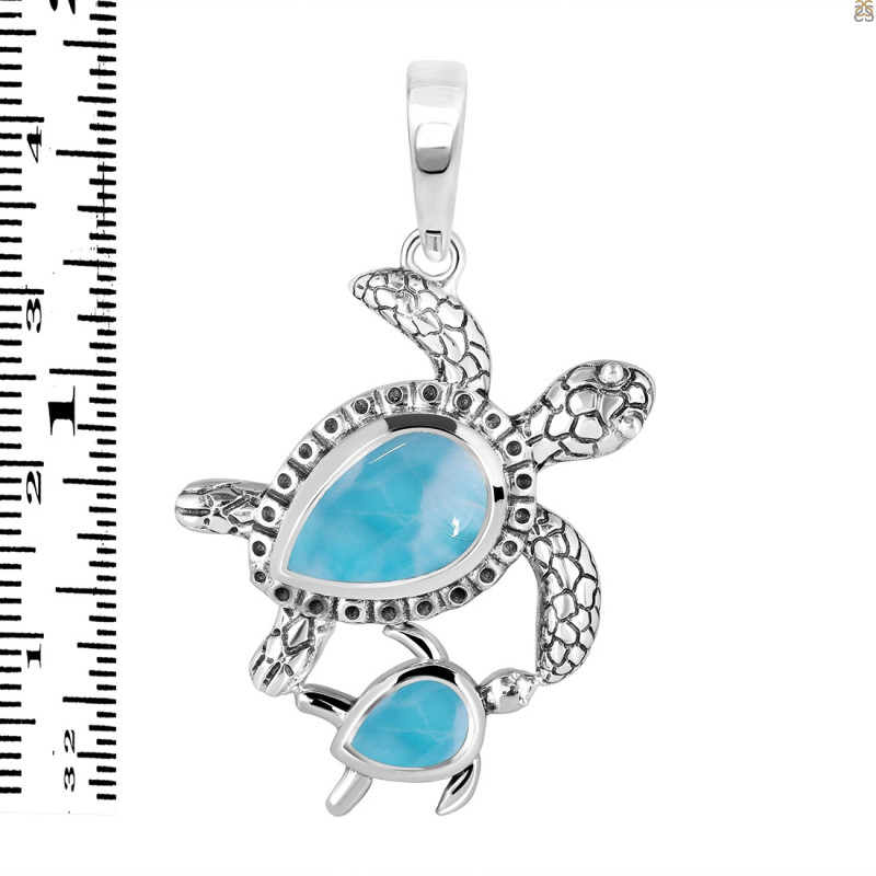 Larimar Turtle Pendant LAR-RUP-58.