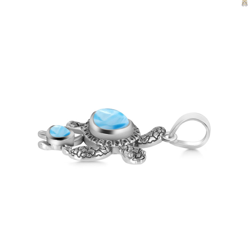 Larimar Turtle Pendant