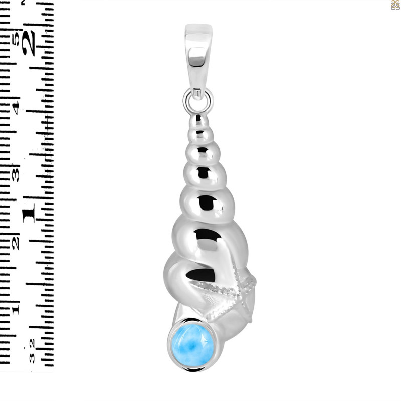Larimar Shell & Star Fish Pendant LAR-RUP-60.