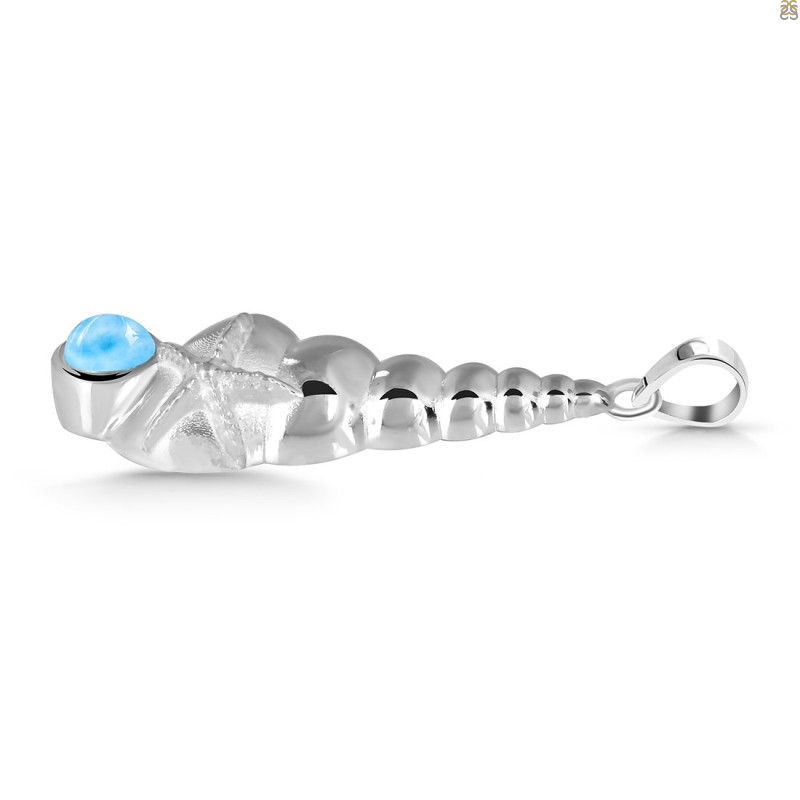 Larimar Shell & Star Fish Pendant