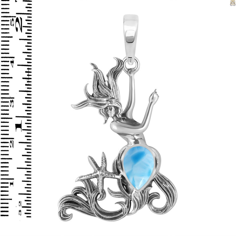 Larimar Mermaid Pendant LAR-RUP-61.