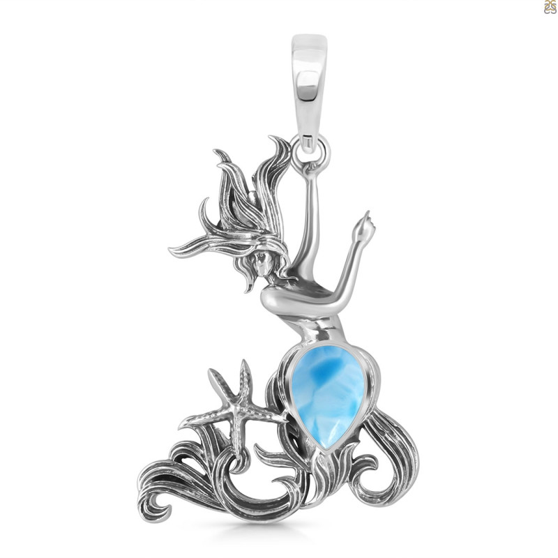 Larimar Mermaid Pendant LAR-RUP-61.