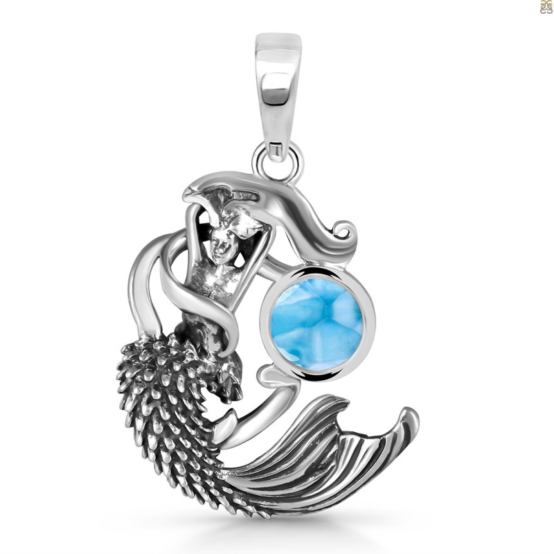 Larimar Mermaid Pendant LAR-RUP-63.