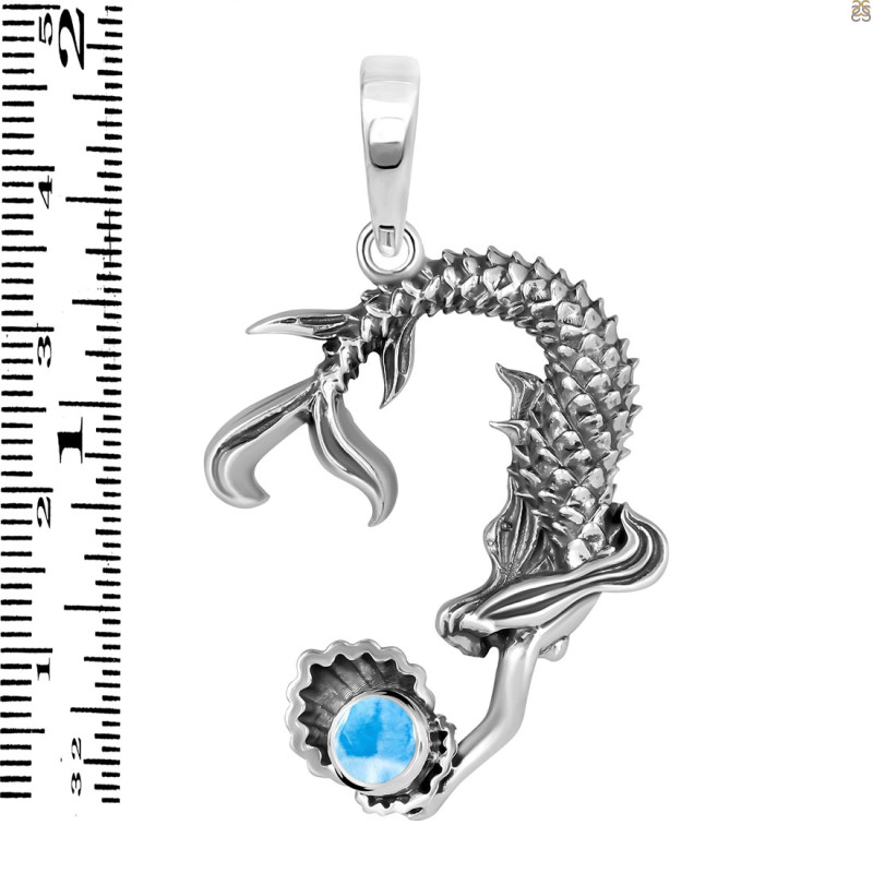Larimar Mermaid Pendant LAR-RUP-64.