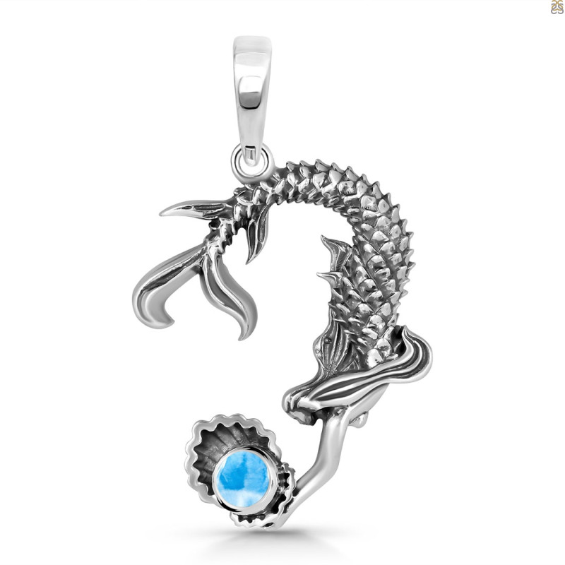 Larimar Mermaid Pendant LAR-RUP-64.