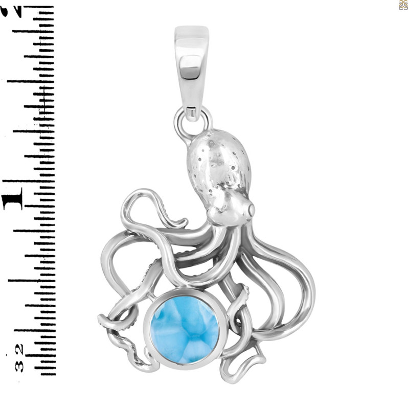 Larimar Octupus Pendant LAR-RUP-65.