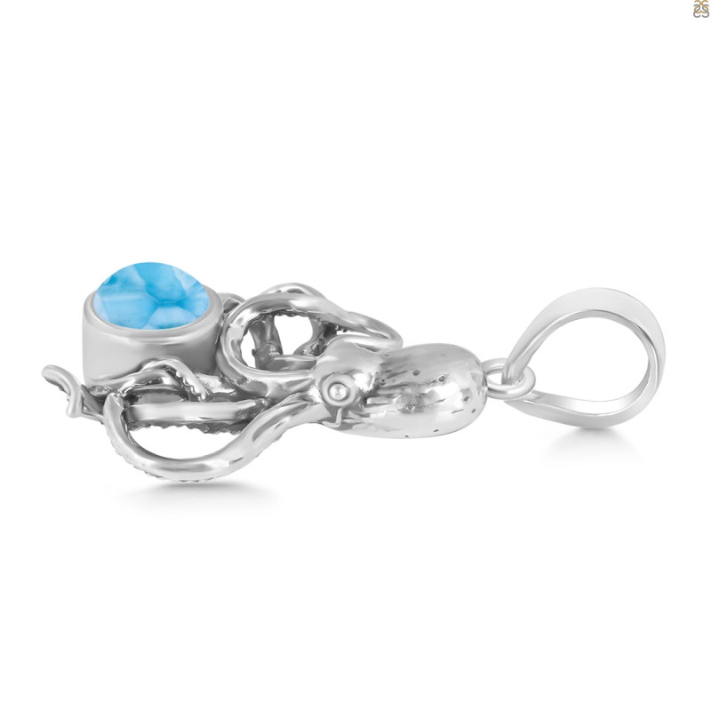 Larimar Octupus Pendant