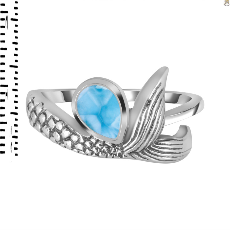 Larimar Mermaid Tail Ring LAR-RUR-8.