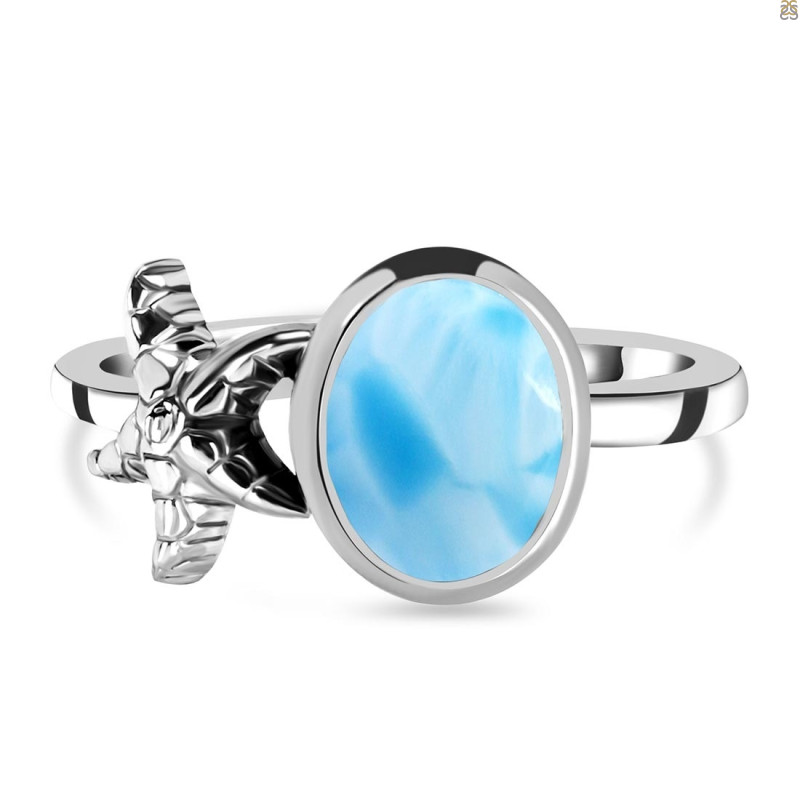 Larimar Star Fish Ring LAR-RUR-11.