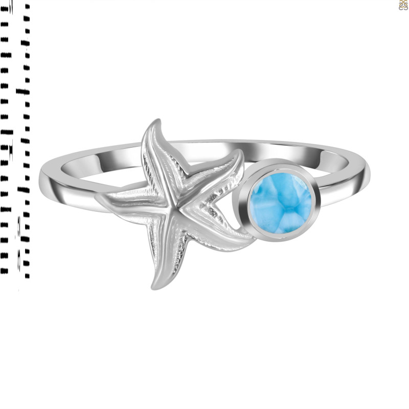 Larimar Star Fish Ring LAR-RUR-27.
