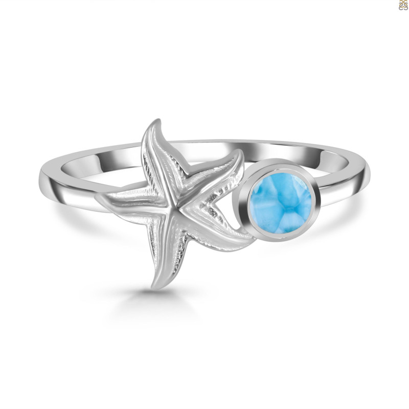 Larimar Star Fish Ring LAR-RUR-27.