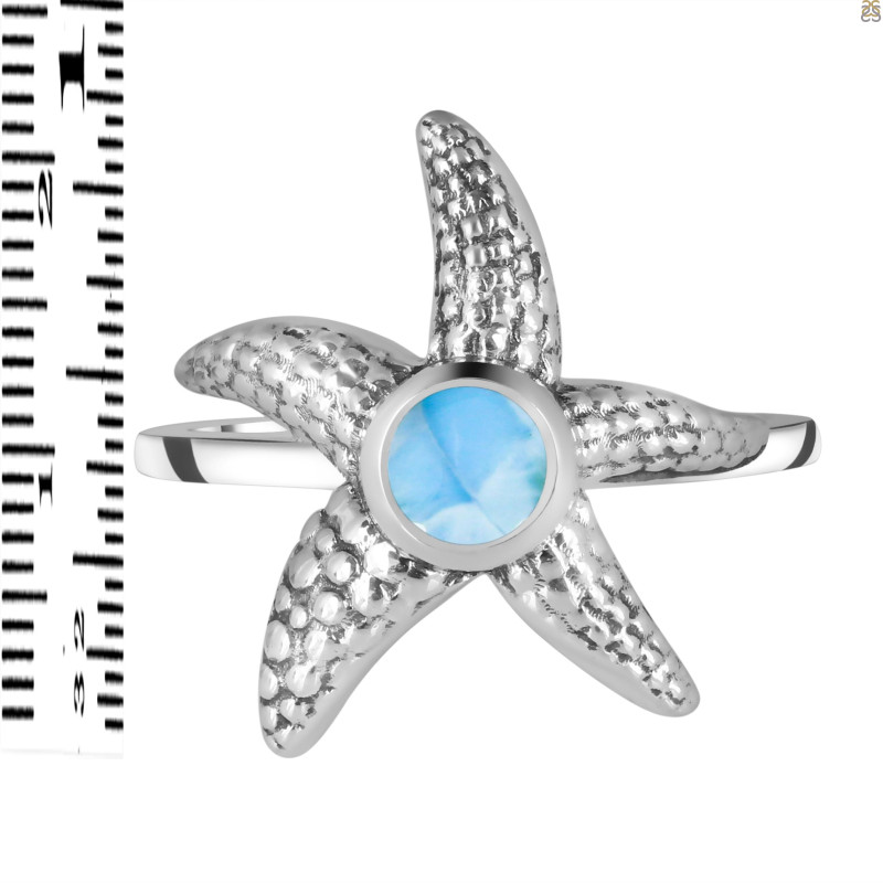 Larimar Star Fish Ring LAR-RUR-28.