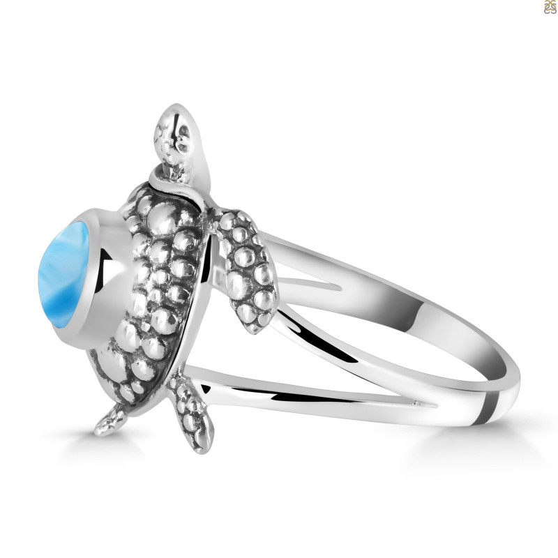 Larimar Turtle Ring