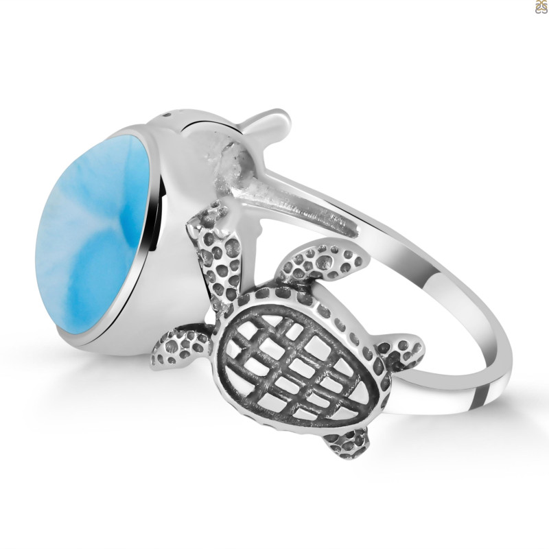 Larimar Turtle Ring