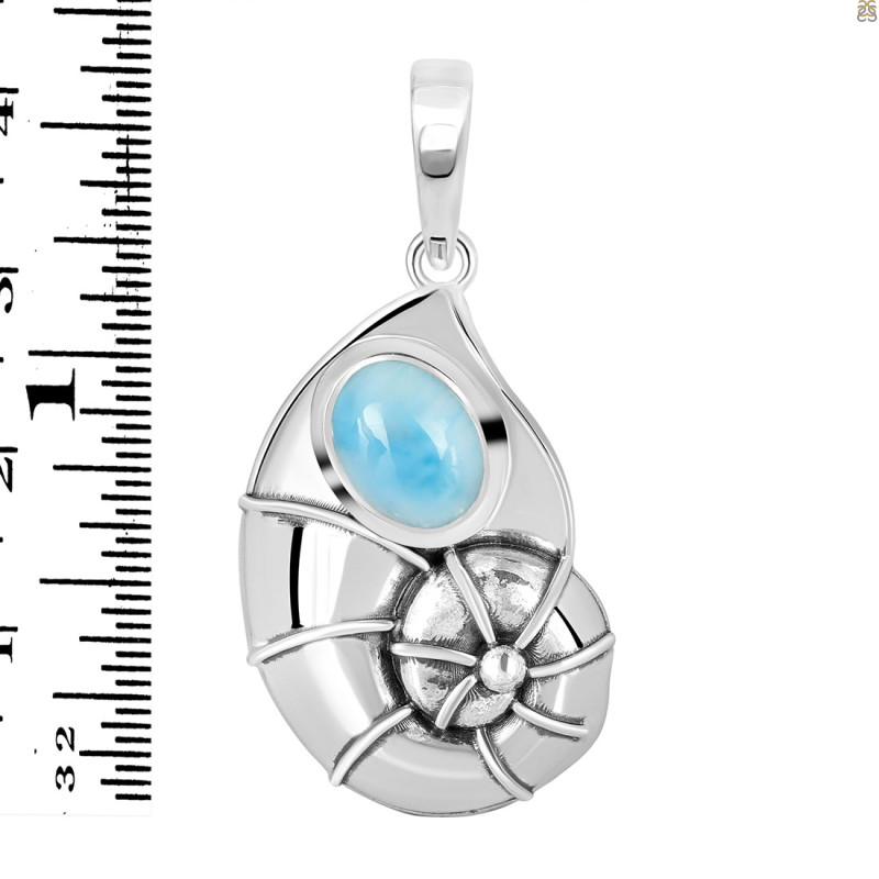 Larimar Snail Pendant LAR-RUP-18.