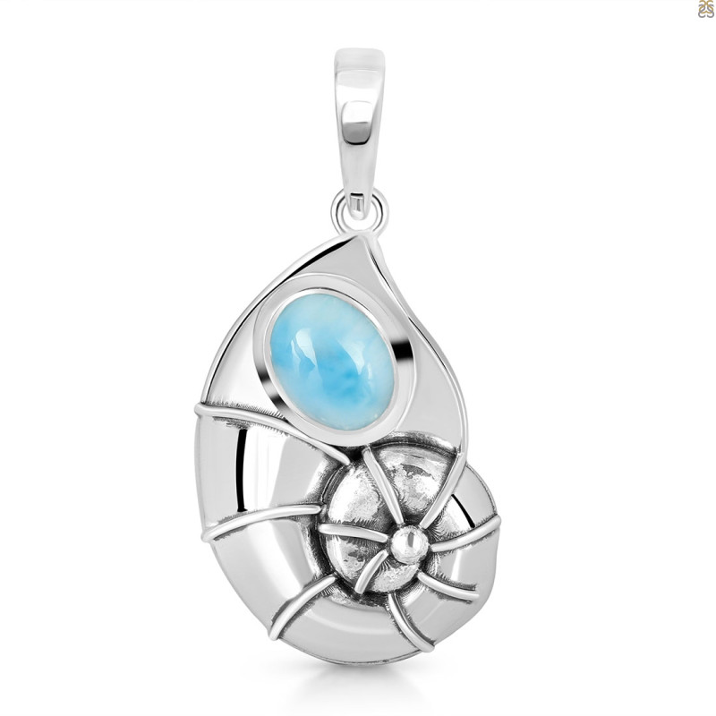 Larimar Snail Pendant LAR-RUP-18.