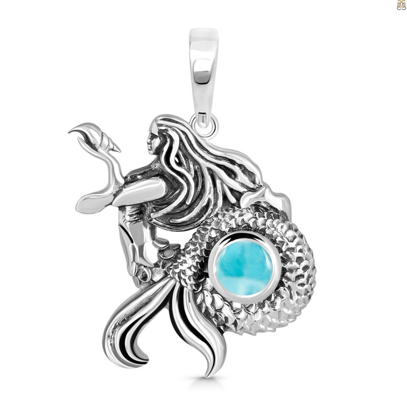 Larimar Mermaid Pendant LAR-RUP-21.