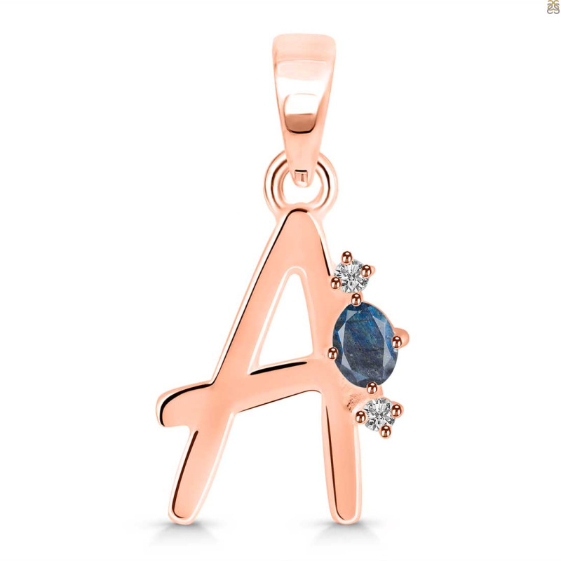 Labradorite & White Topaz Alphabet A Pendant LBD-RDA-1.