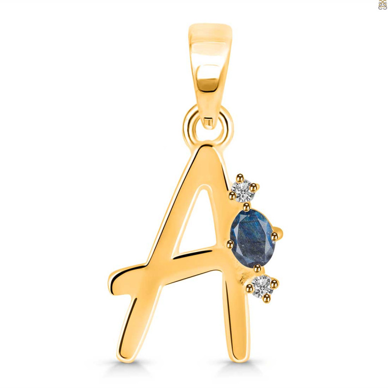 Labradorite & White Topaz Alphabet A Pendant LBD-RDA-1.
