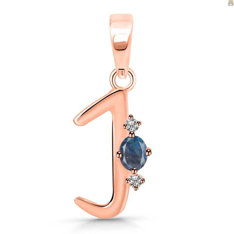 Labradorite & White Topaz Alphabet J Pendant LBD-RDA-10.