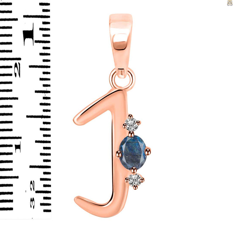 Labradorite & White Topaz Alphabet J Pendant LBD-RDA-10.