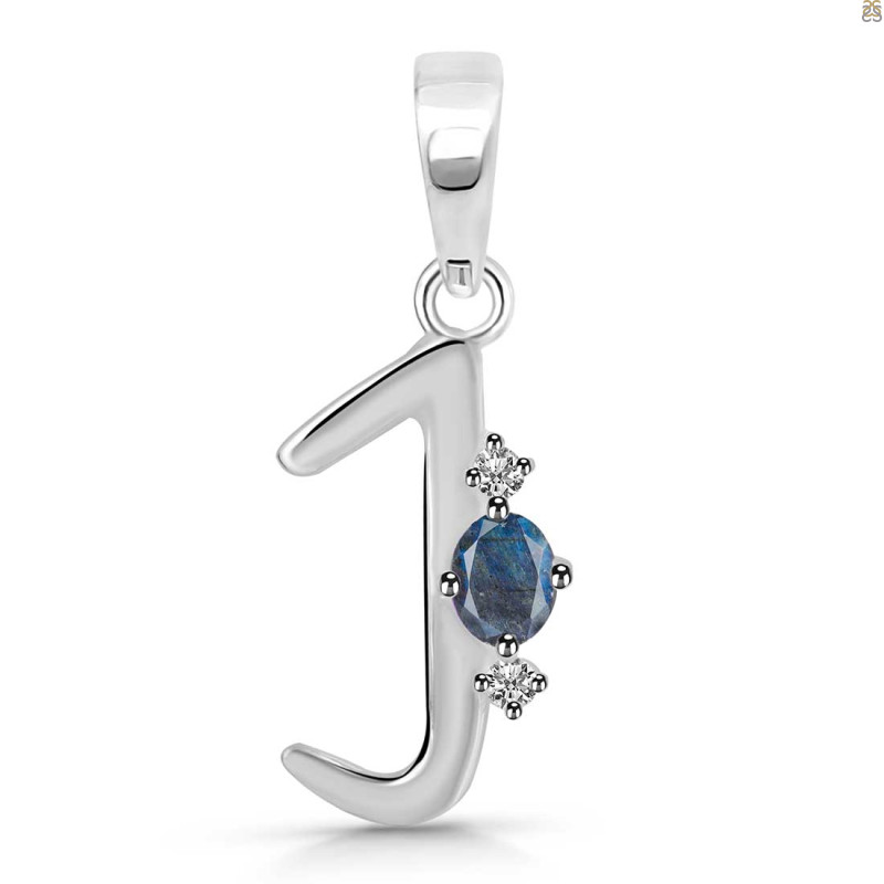 Labradorite & White Topaz Alphabet J Pendant LBD-RDA-10.