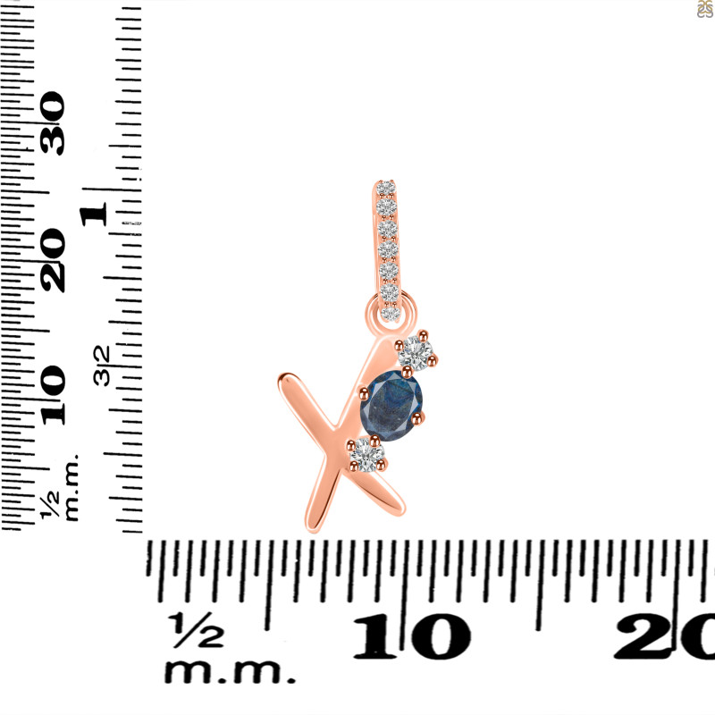 Labradorite & White Topaz Alphabet X Pendant LBD-RDA-102.