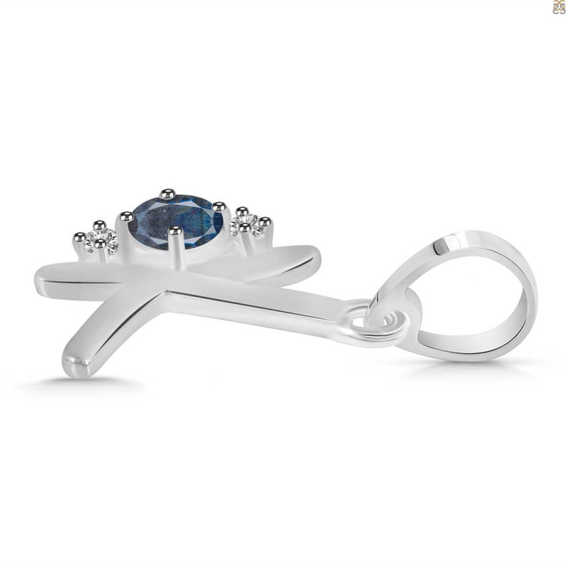 Labradorite & White Topaz Alphabet K Pendant