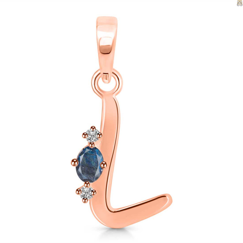 Labradorite & White Topaz Alphabet L Pendant LBD-RDA-12.