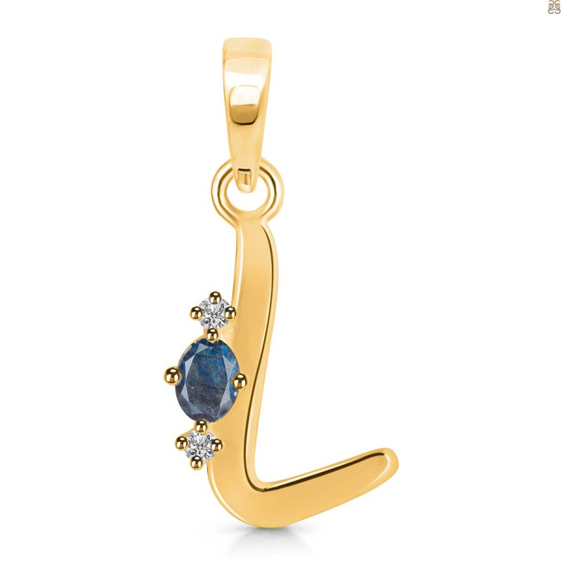 Labradorite & White Topaz Alphabet L Pendant LBD-RDA-12.
