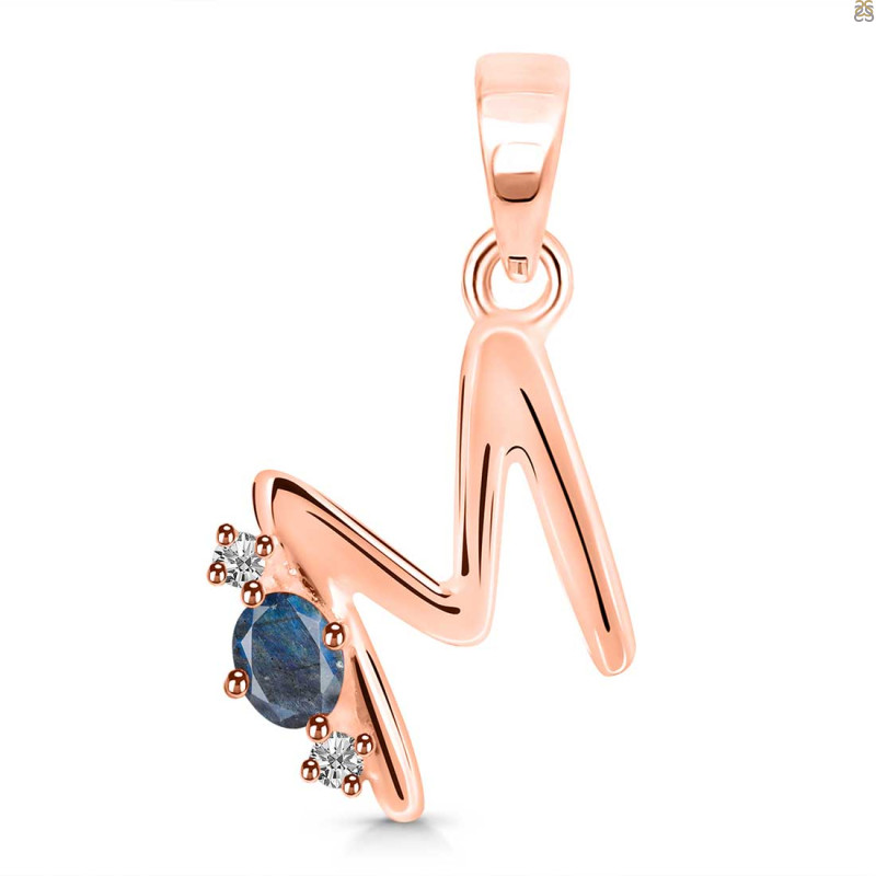 Labradorite & White Topaz Alphabet M Pendant LBD-RDA-13.