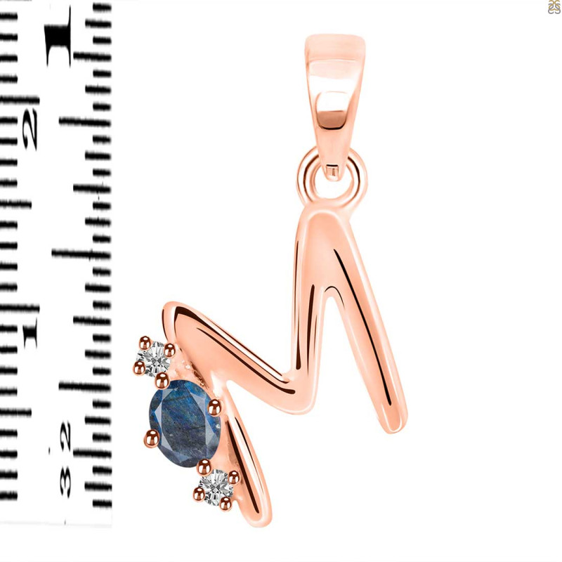 Labradorite & White Topaz Alphabet M Pendant LBD-RDA-13.