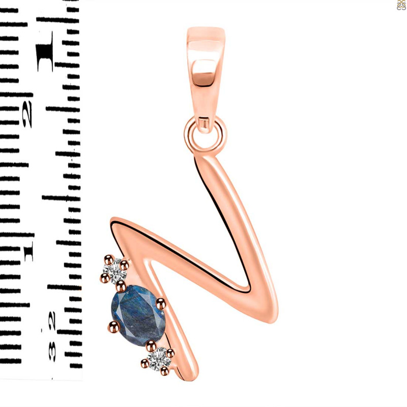 Labradorite & White Topaz Alphabet N Pendant LBD-RDA-14.